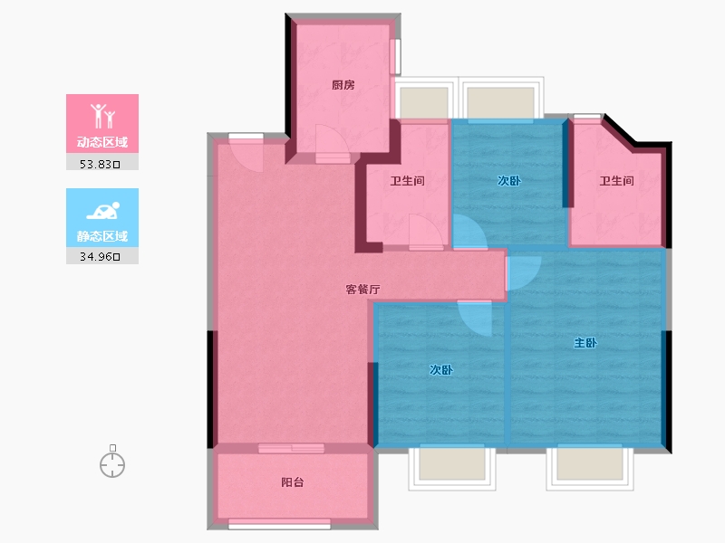 上海-上海市-金地丰盛道-79.19-户型库-动静分区