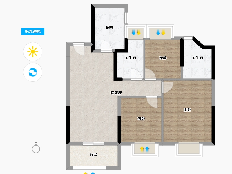 上海-上海市-金地丰盛道-79.19-户型库-采光通风