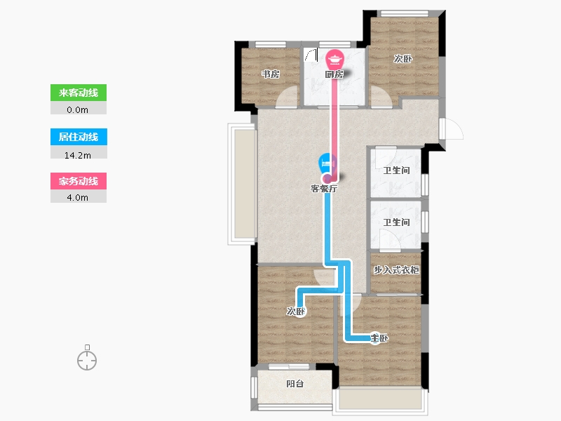 浙江省-杭州市-风荷叠翠府-79.24-户型库-动静线