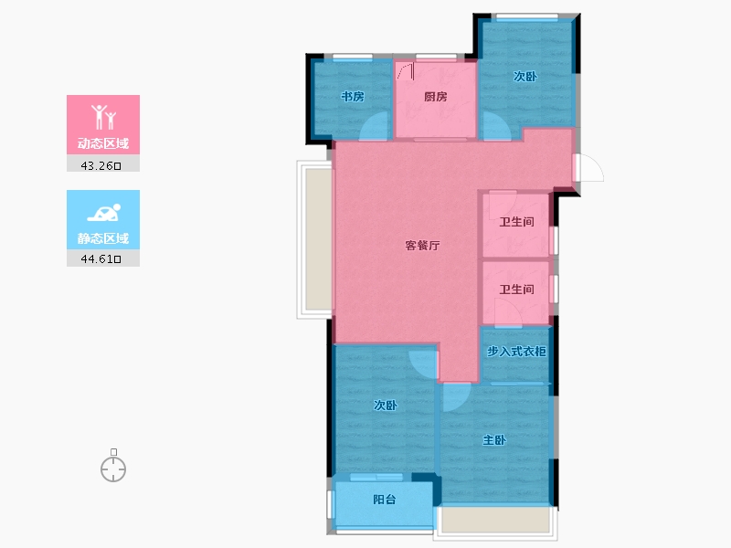 浙江省-杭州市-风荷叠翠府-79.24-户型库-动静分区