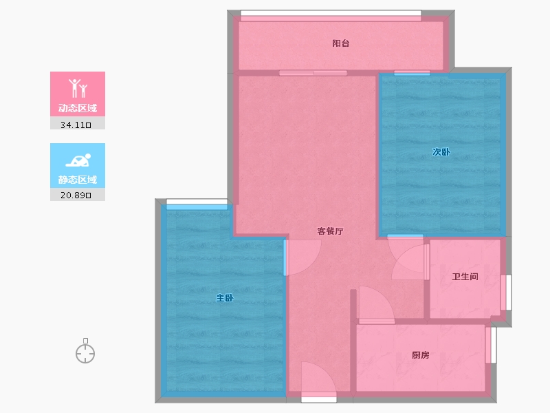 浙江省-宁波市-明湖花苑-三期-49.50-户型库-动静分区