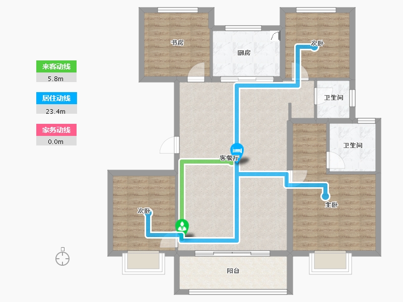 江苏省-徐州市-万科云谷中城-109.60-户型库-动静线