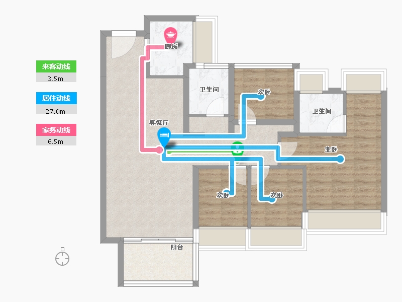 广东省-广州市-雅居乐花城雅郡-86.54-户型库-动静线