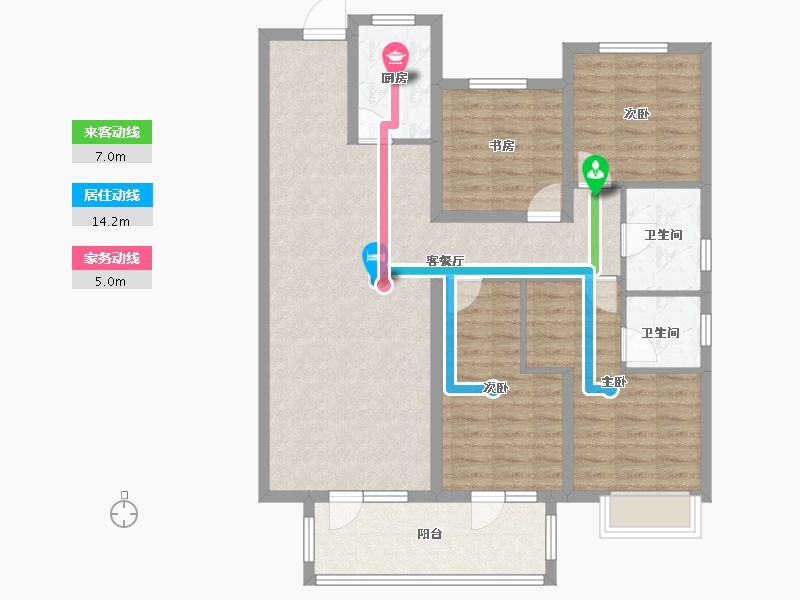 河北省-廊坊市-康茗书苑-105.95-户型库-动静线