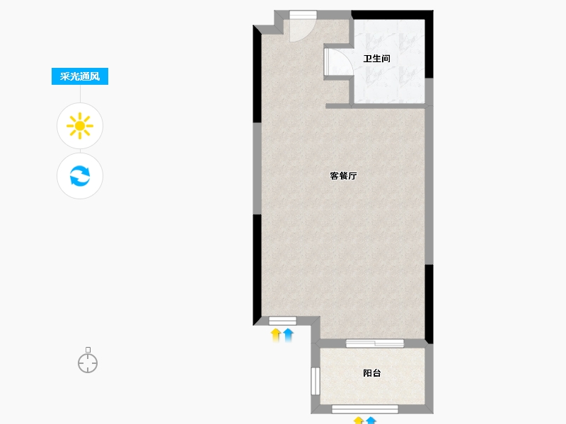 上海-上海市-玉晖8号-47.69-户型库-采光通风