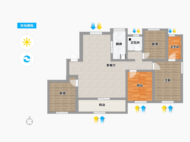 福建省-福州市-保利招商和樾风华-115.16-户型库-采光通风