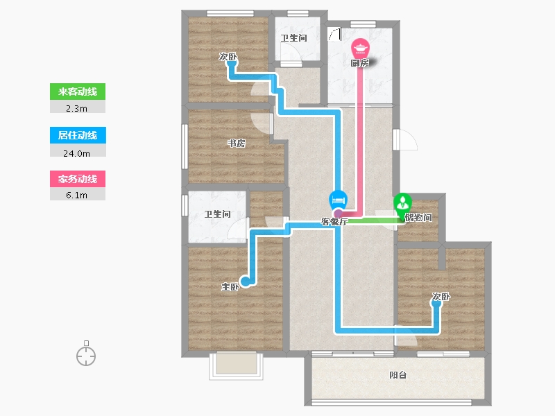 江苏省-徐州市-万科云谷中城-110.41-户型库-动静线