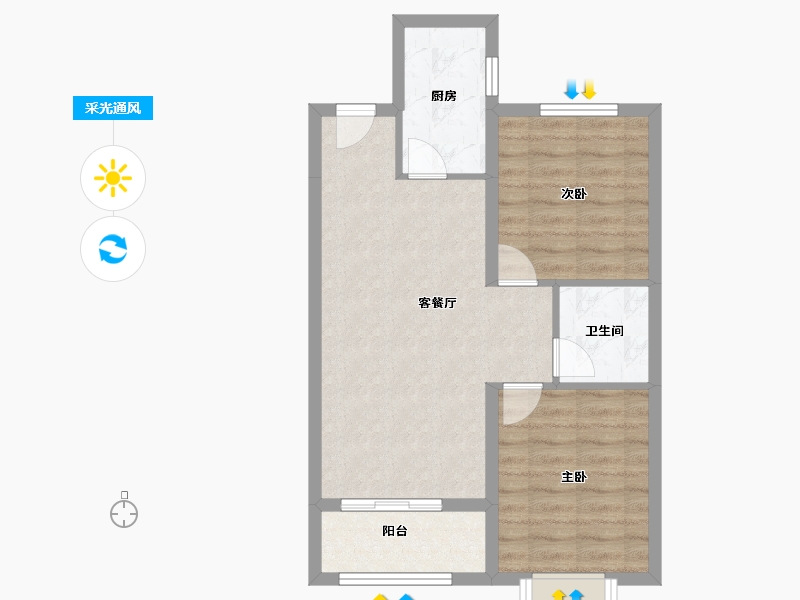 山西省-晋中市-阳光城文澜府-61.85-户型库-采光通风