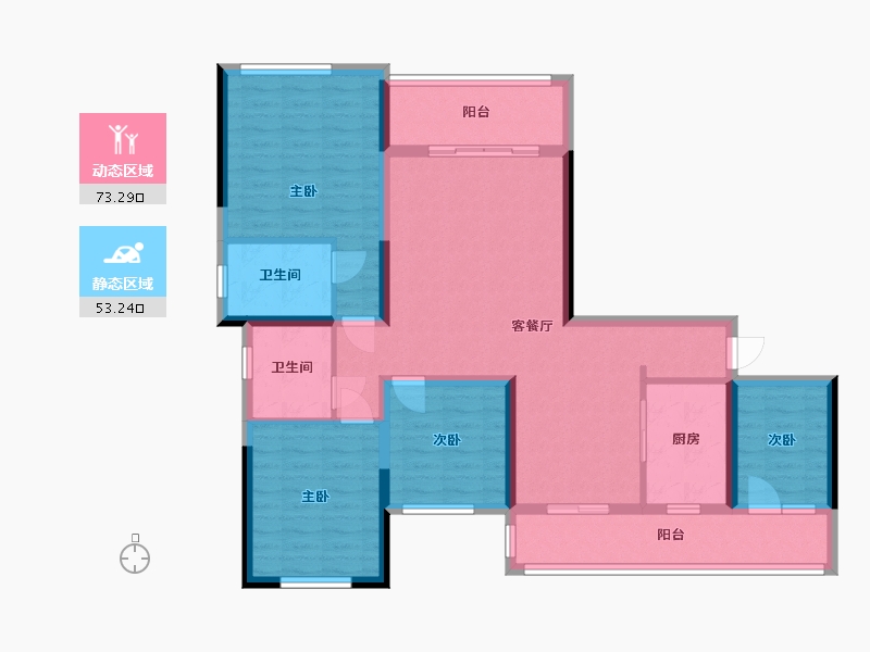 湖南省-衡阳市-新桥花园-138.00-户型库-动静分区