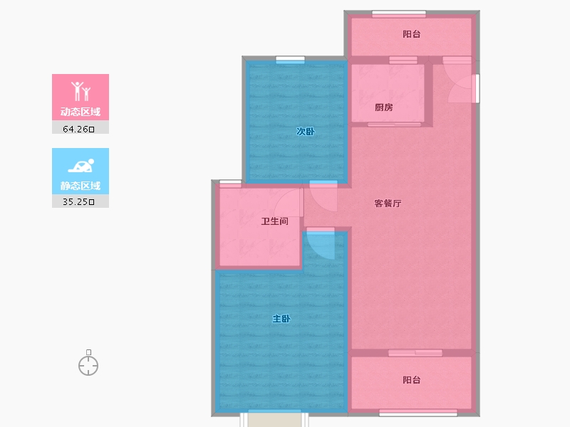 江苏省-苏州市-滨江裕花园-89.00-户型库-动静分区