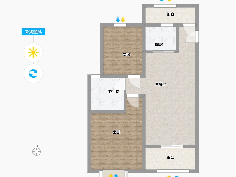 江苏省-苏州市-滨江裕花园-89.00-户型库-采光通风