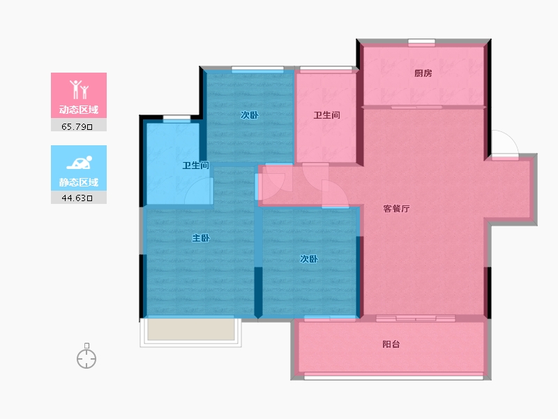 安徽省-淮南市-融创·玉兰公馆-100.00-户型库-动静分区