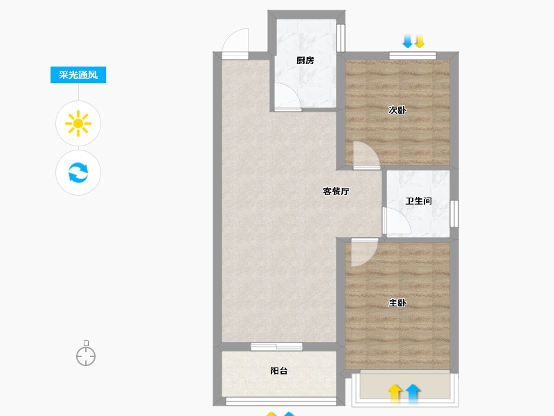 山西省-晋中市-阳光城文澜府-61.88-户型库-采光通风