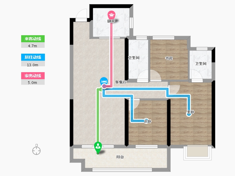 湖北省-宜昌市-银河东湖雅居-84.04-户型库-动静线