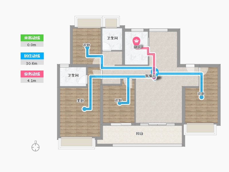 江苏省-南京市-金鼎湾和禧-111.78-户型库-动静线