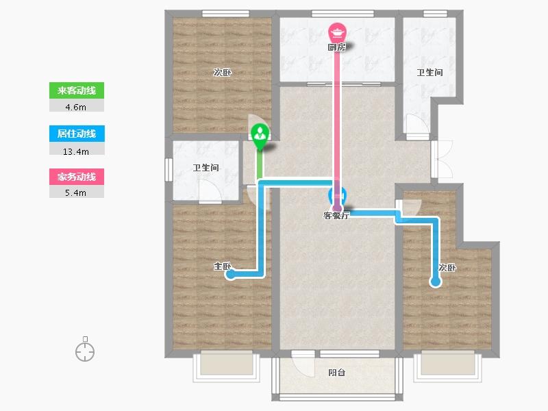 内蒙古自治区-鄂尔多斯市-望京首府-123.00-户型库-动静线