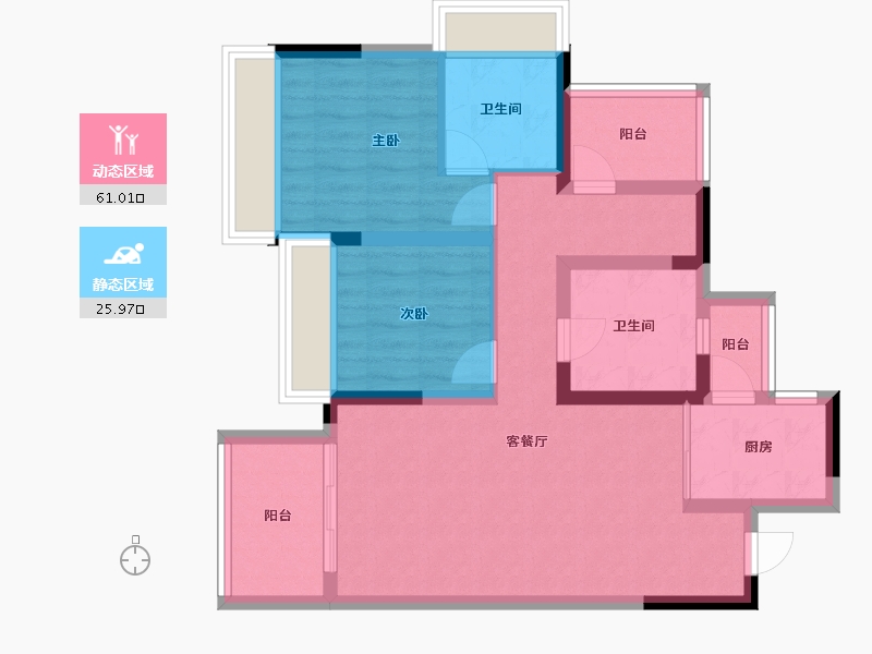 四川省-绵阳市-九洲江渚-76.47-户型库-动静分区