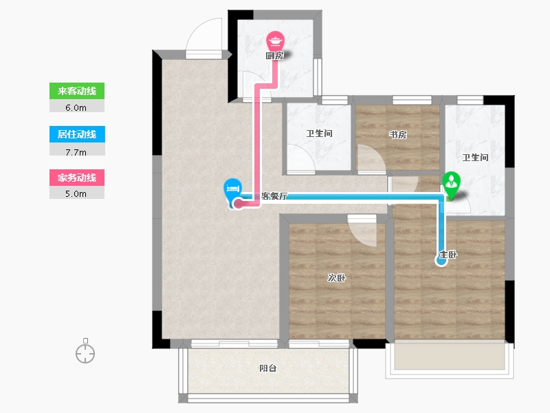 甘肃省-庆阳市-正宁御景豪庭-71.62-户型库-动静线