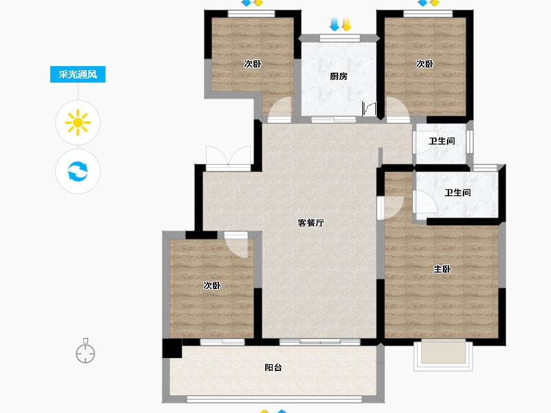 江苏省-徐州市-天虹菁英汇-101.61-户型库-采光通风