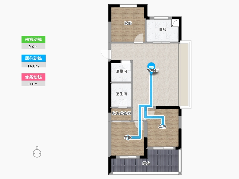 浙江省-杭州市-融创杭望云潮城-76.40-户型库-动静线