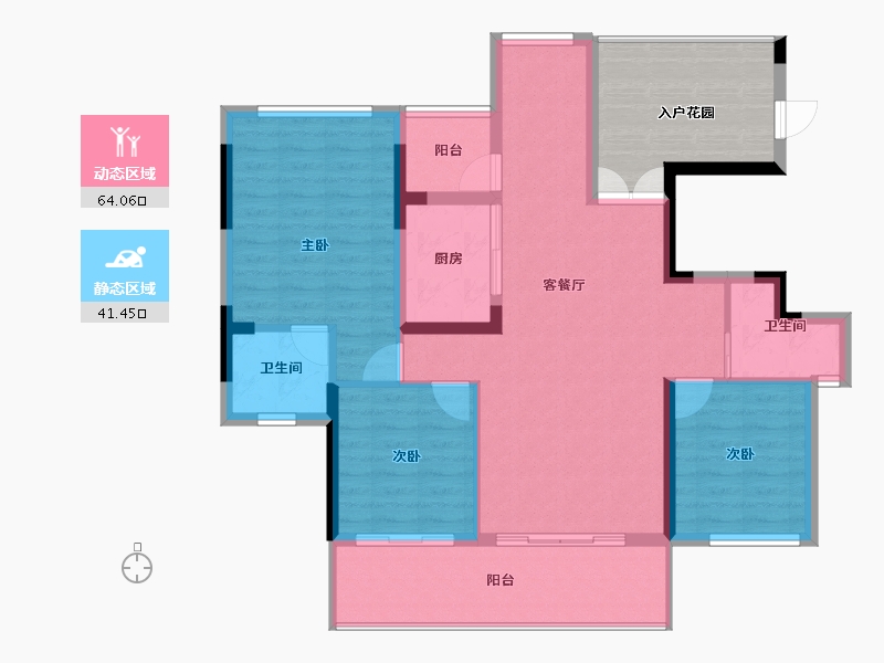 四川省-内江市-隆城誉峰-105.59-户型库-动静分区