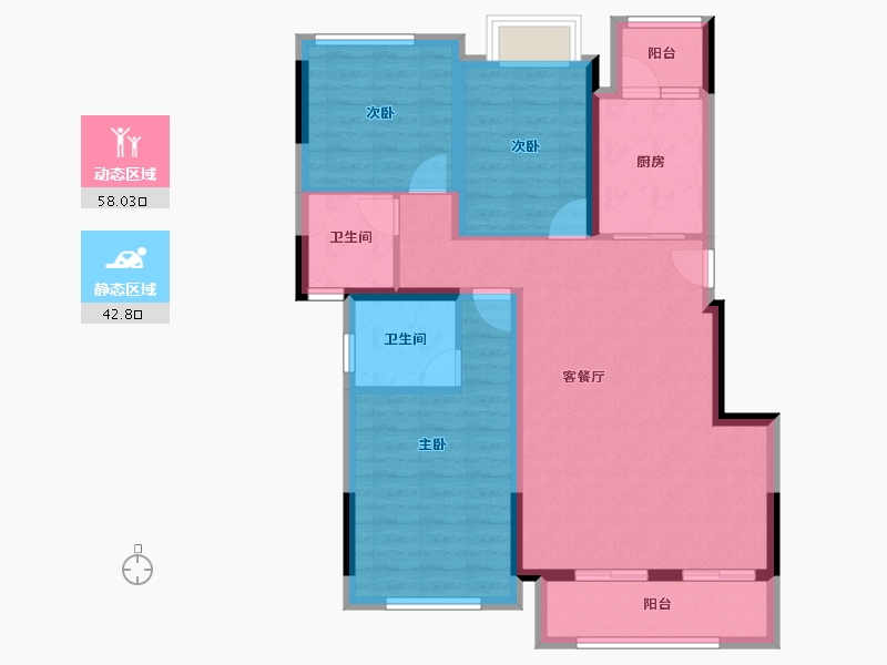 四川省-宜宾市-雅居乐叙南雅郡-90.02-户型库-动静分区