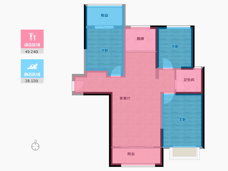 甘肃省-庆阳市-翡翠学府城-77.30-户型库-动静分区