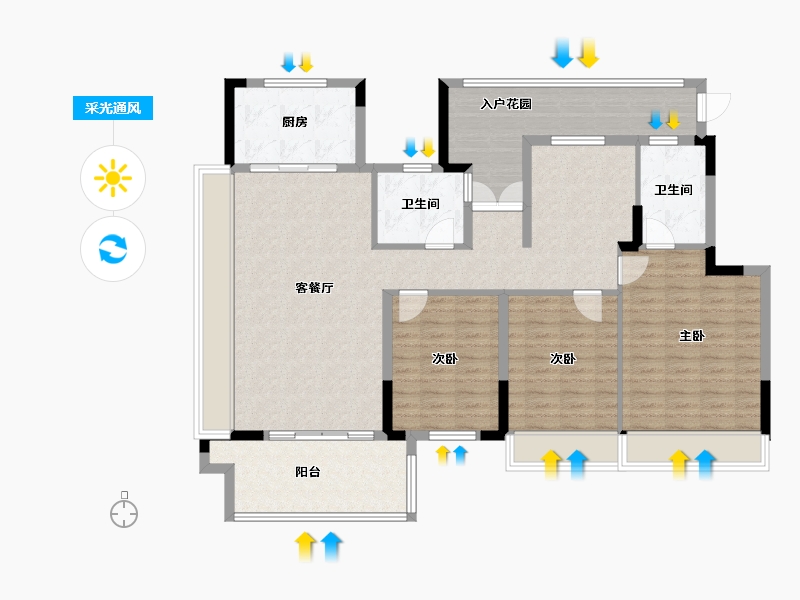 安徽省-亳州市-中丞时代天境-124.00-户型库-采光通风