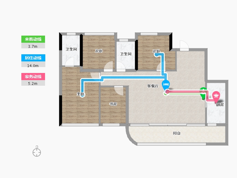 四川省-成都市-香港置地天湖翠林-105.24-户型库-动静线