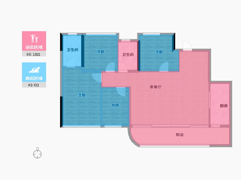 四川省-成都市-香港置地天湖翠林-105.24-户型库-动静分区