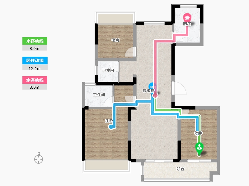 甘肃省-庆阳市-正宁御景豪庭-89.92-户型库-动静线