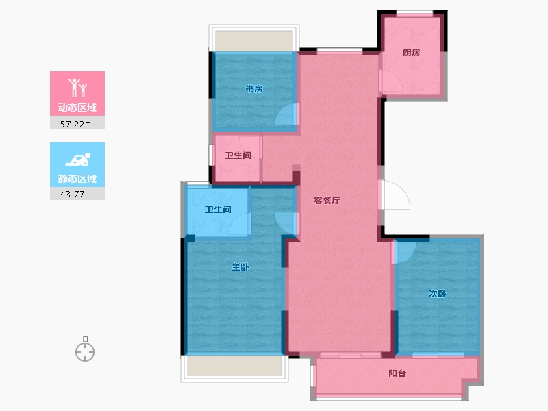 甘肃省-庆阳市-正宁御景豪庭-89.92-户型库-动静分区