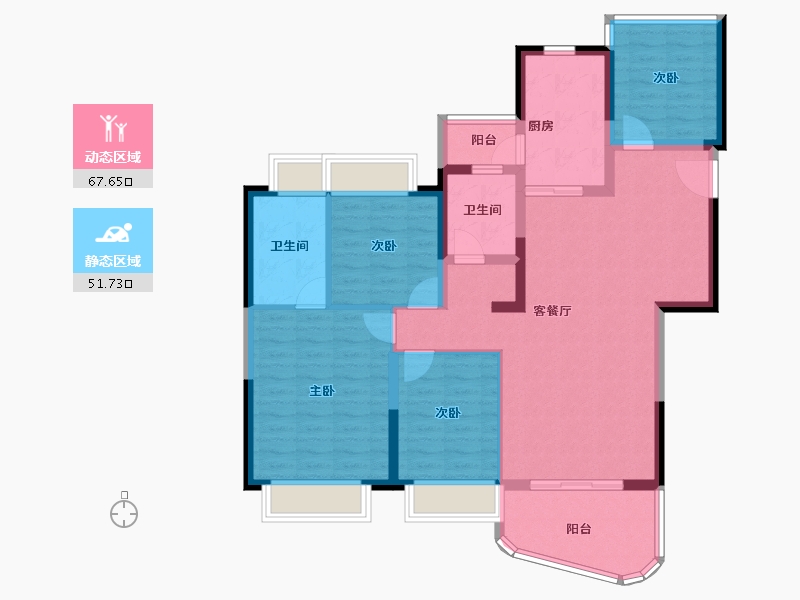 广东省-广州市-广州滨江上都-106.95-户型库-动静分区