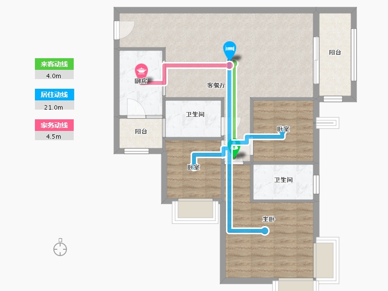 广东省-广州市-岭南新世界-二区-80.65-户型库-动静线