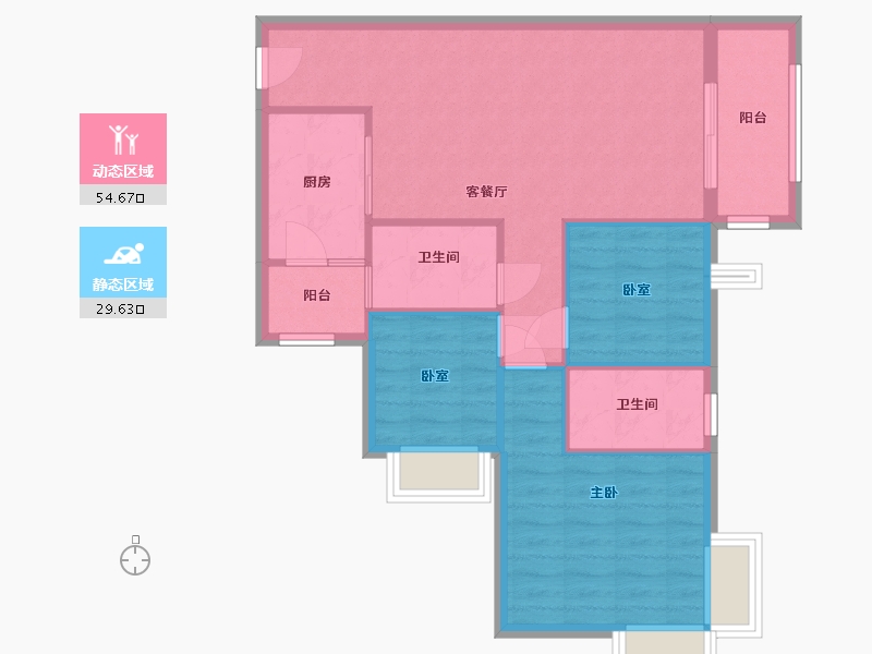 广东省-广州市-岭南新世界-二区-80.65-户型库-动静分区