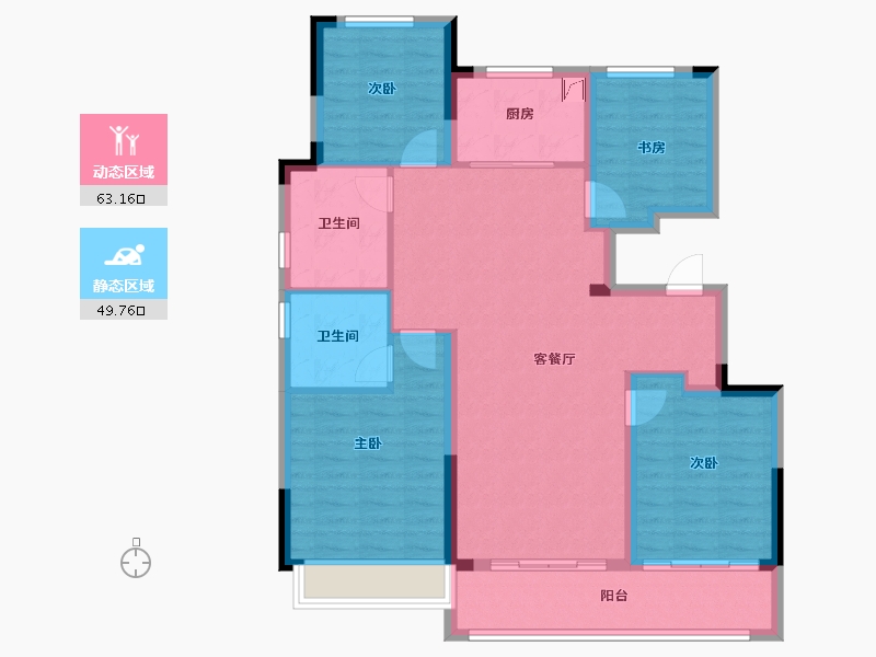 浙江省-杭州市-绿城江上臻园-101.51-户型库-动静分区