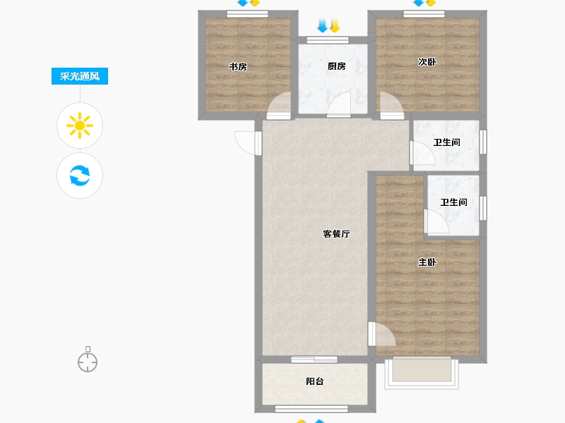 山西省-晋中市-阳光城文澜府-81.50-户型库-采光通风