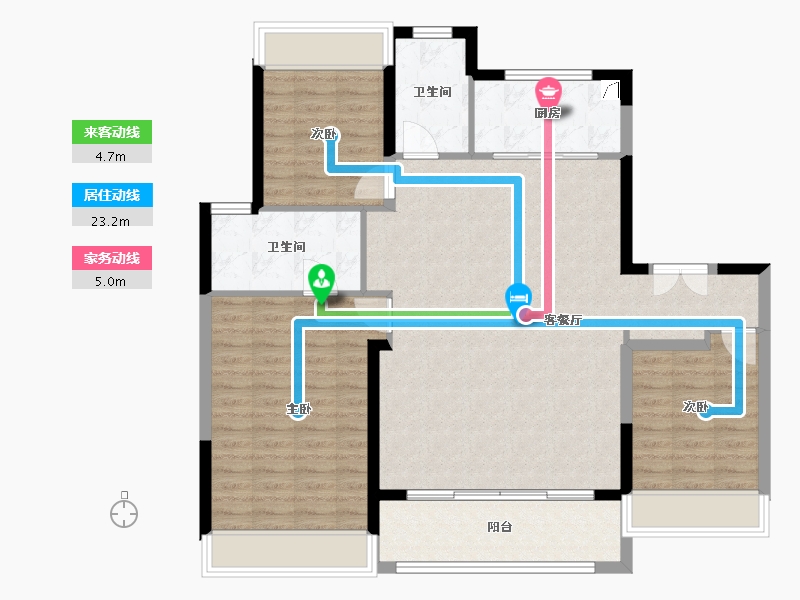 江苏省-扬州市-美的禹州大河-108.30-户型库-动静线