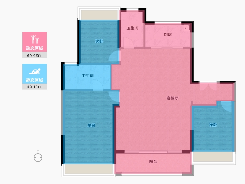 江苏省-扬州市-美的禹州大河-108.30-户型库-动静分区