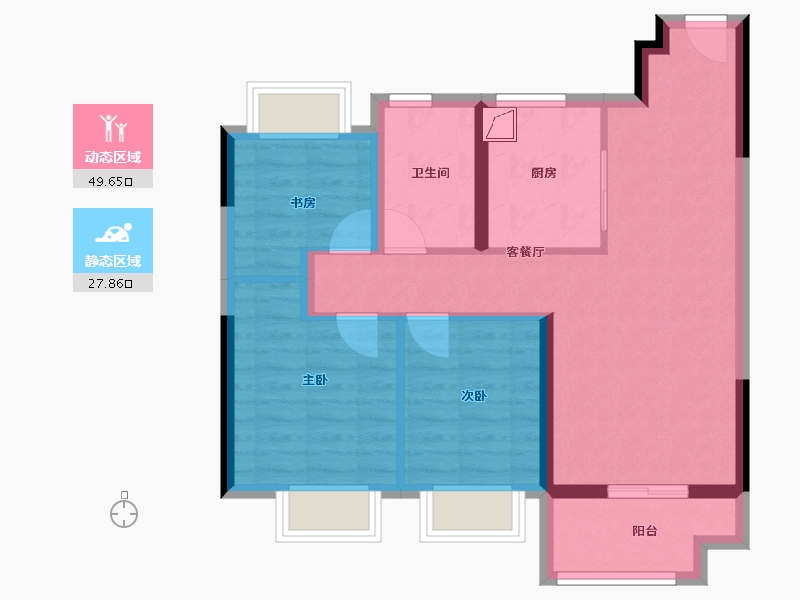 上海-上海市-中建玖里书香-68.44-户型库-动静分区