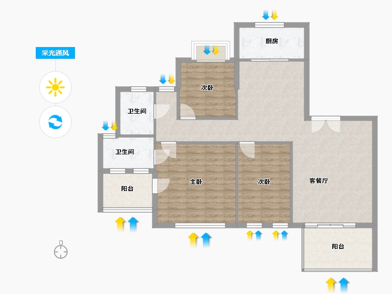 湖北省-武汉市-临空香廷-99.51-户型库-采光通风