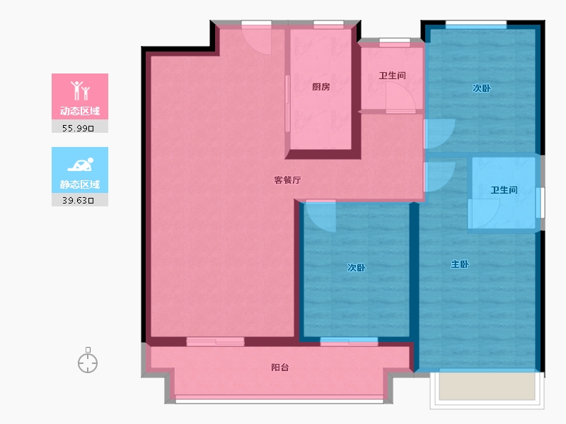 山西省-吕梁市-学府壹號-85.47-户型库-动静分区