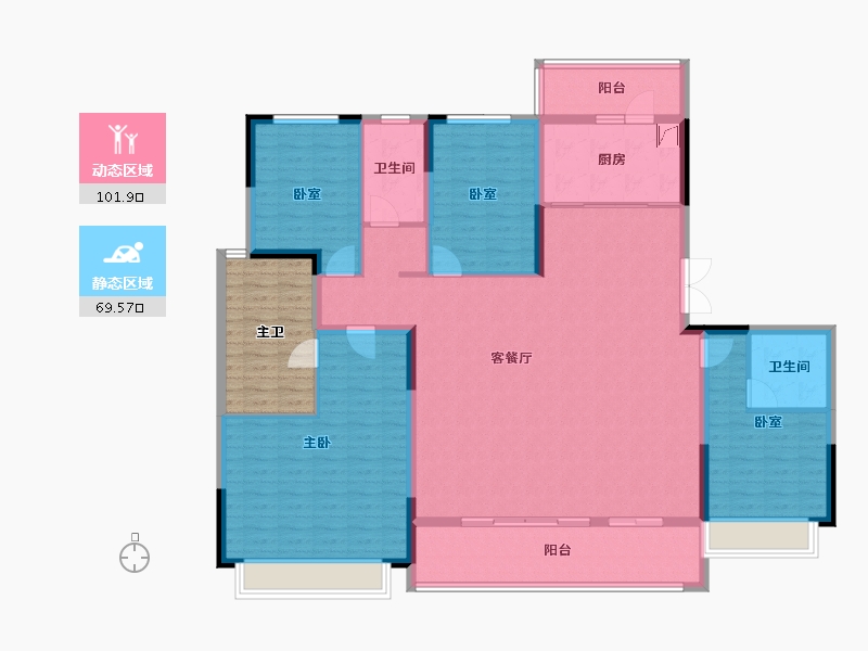 四川省-成都市-中粮保利天府时区-166.68-户型库-动静分区