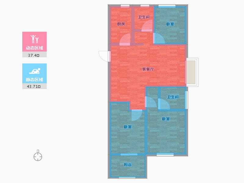 福建省-福州市-新榕金台郡-72.01-户型库-动静分区