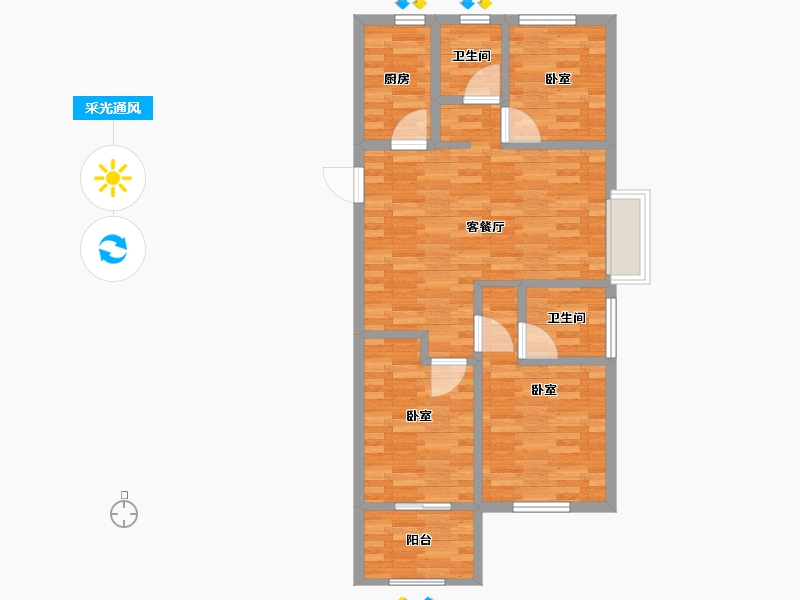 福建省-福州市-新榕金台郡-72.01-户型库-采光通风