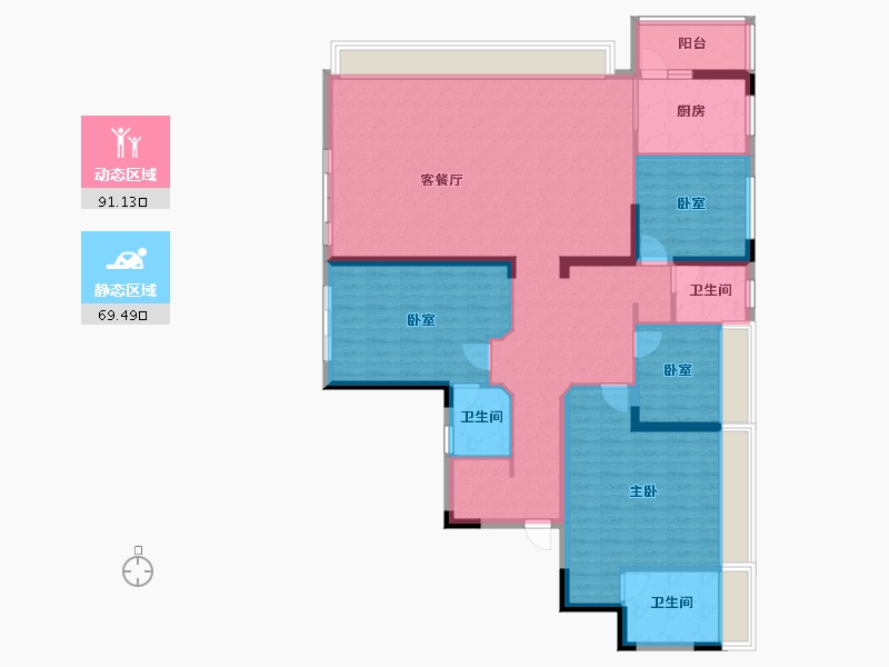 四川省-绵阳市-九洲江渚-146.95-户型库-动静分区