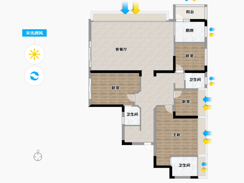 四川省-绵阳市-九洲江渚-146.95-户型库-采光通风