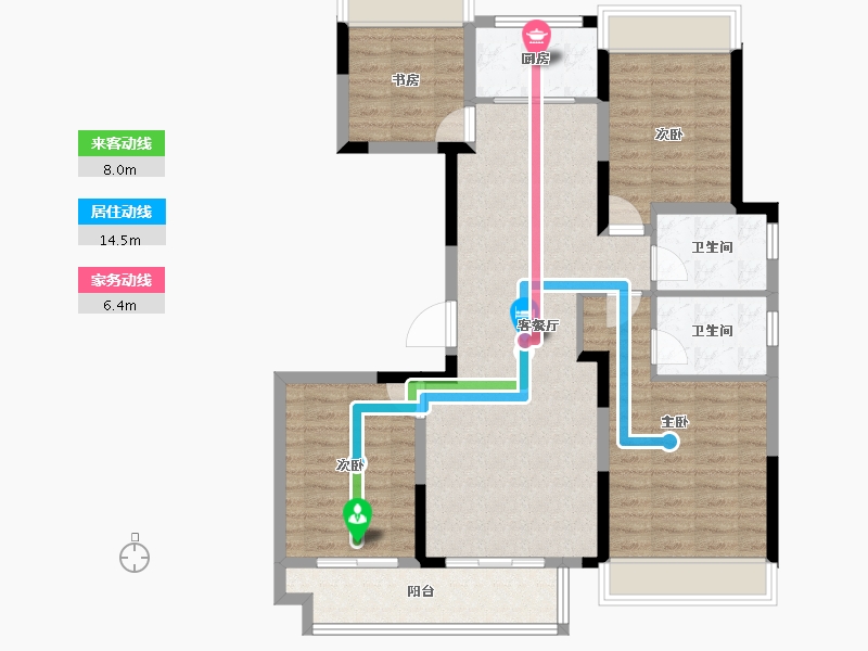 甘肃省-庆阳市-正宁御景豪庭-102.48-户型库-动静线