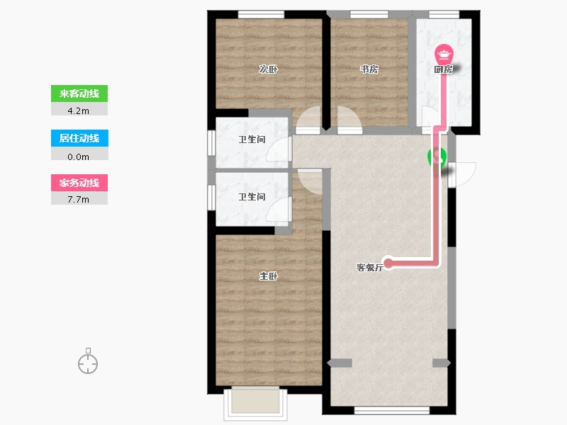 河北省-廊坊市-天佑家园-83.74-户型库-动静线