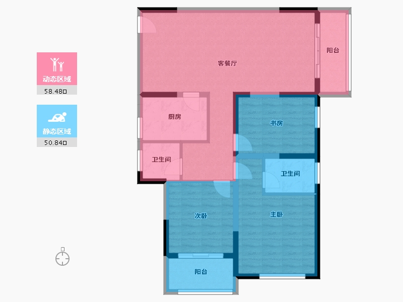 河南省-南阳市-四方国悦府-98.06-户型库-动静分区